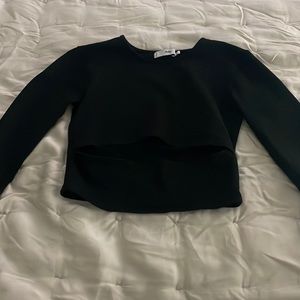 Adika long sleeve black cutout crop top